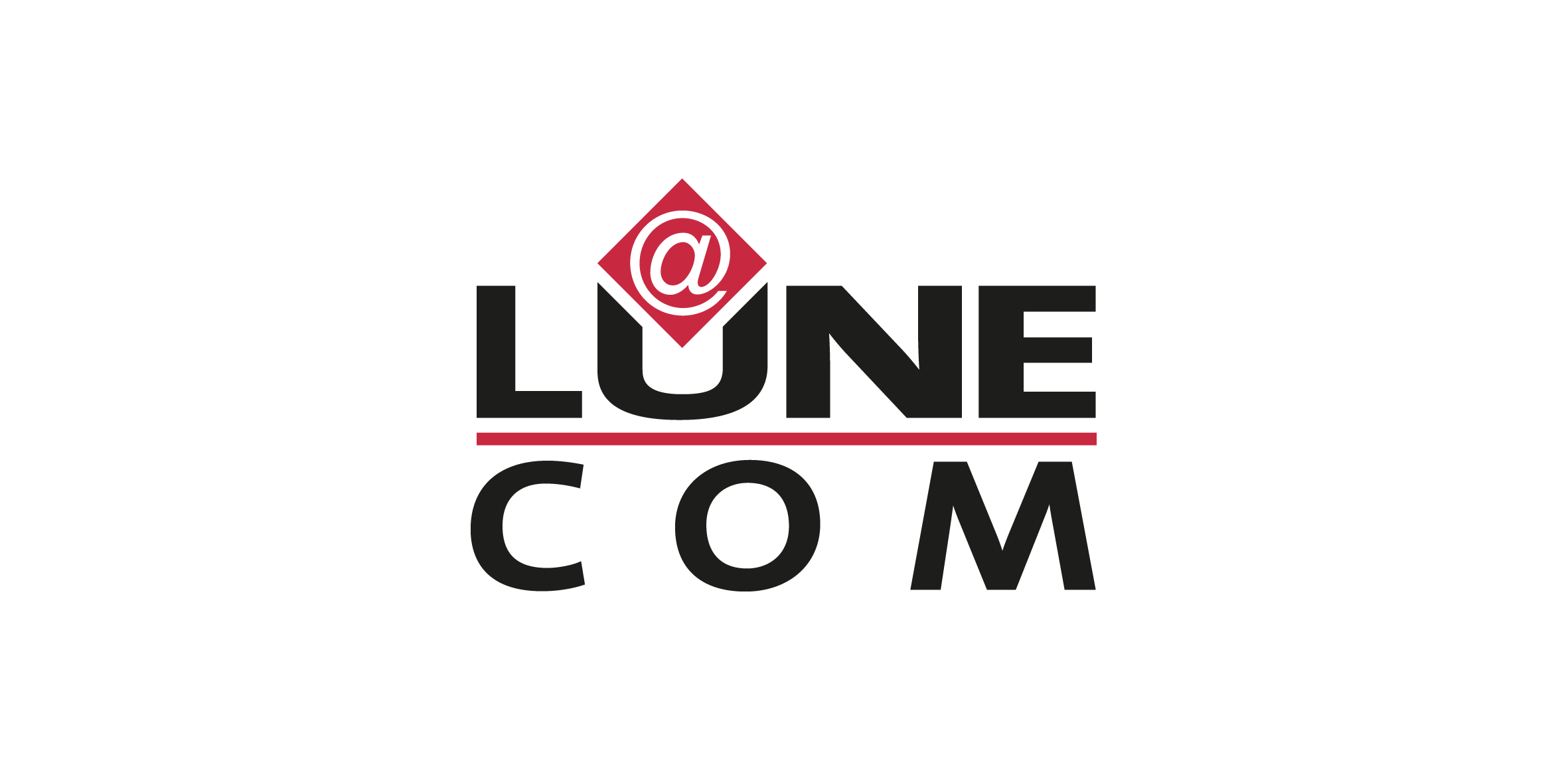 Altes Lünecom Logo in schwarz, rot.